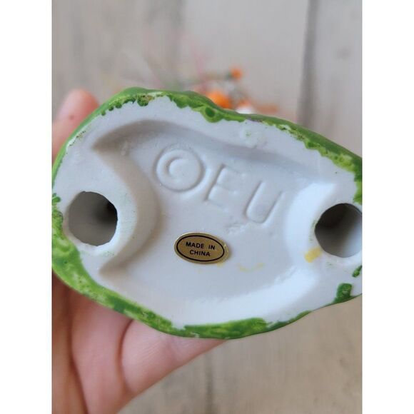 E.U. Easter Bunny carrot tree Ceramic figure chick family spring - Picture 12 of 12